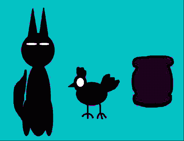 a fox a chicken and a bag of grain