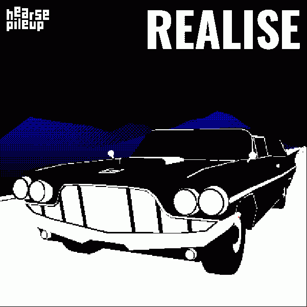 Some album art. Image reads "Hearse Pileup: Realise". The picture is a low poly 3d render of a car.